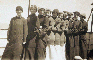 The nursing sisters on the "SS Kildonan Castle"